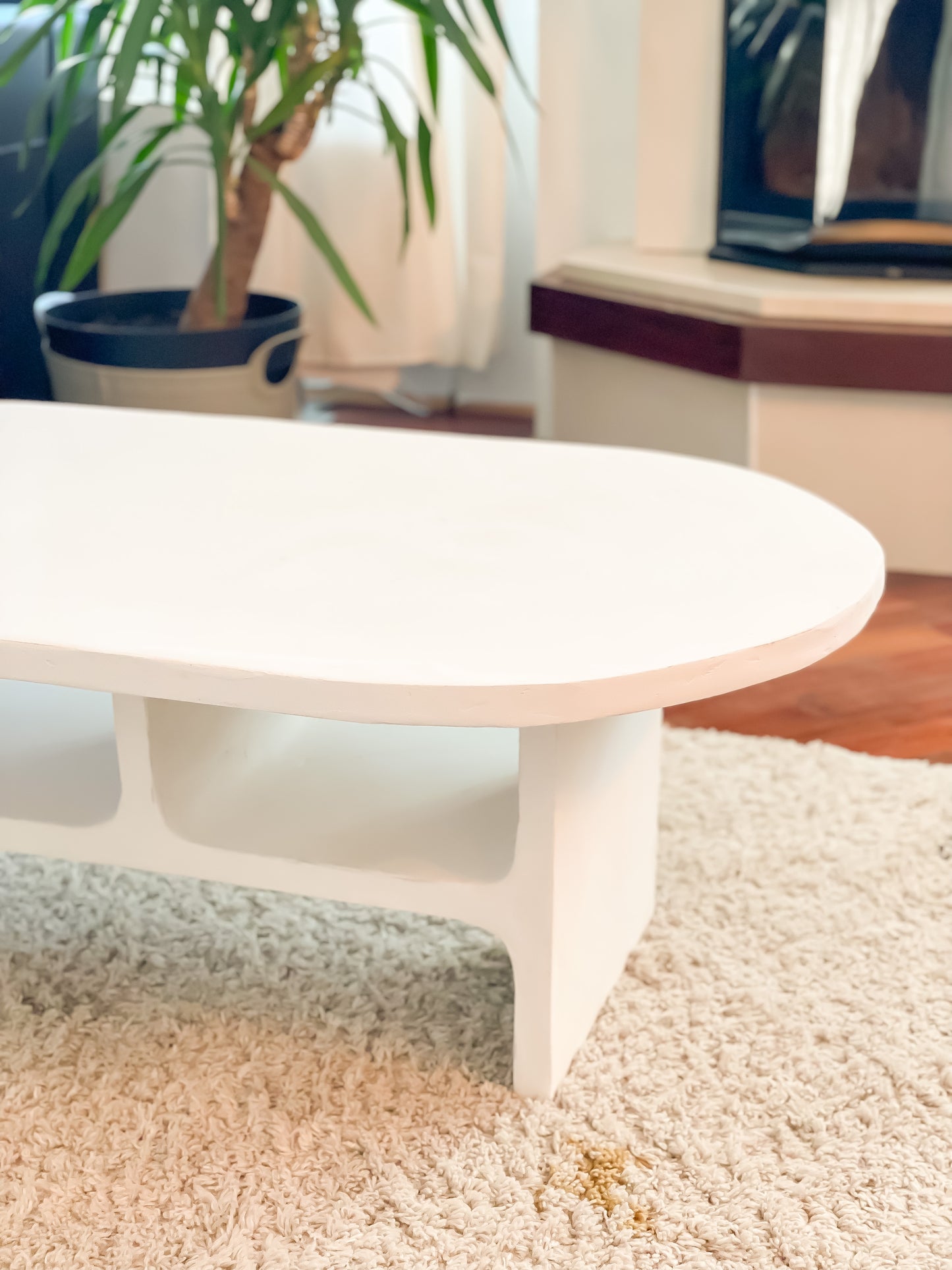 Table basse en béton Nali - Ovale - Longueur 100 ou 120 cm